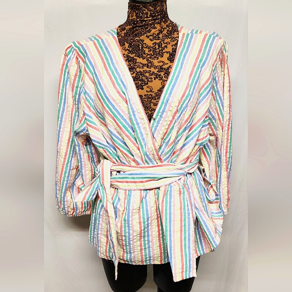 St John's Bay wrap gauzy top. Sz 1x